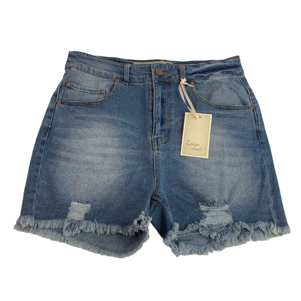 Indigo Saint Premium Denim Women’s Shorts Size 4, Waist 27 - Picture 1 of 9